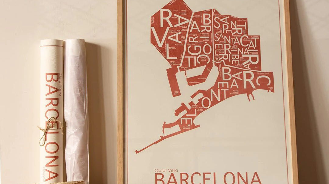 Un mapa de Barcelona para presidir tu salón comedor