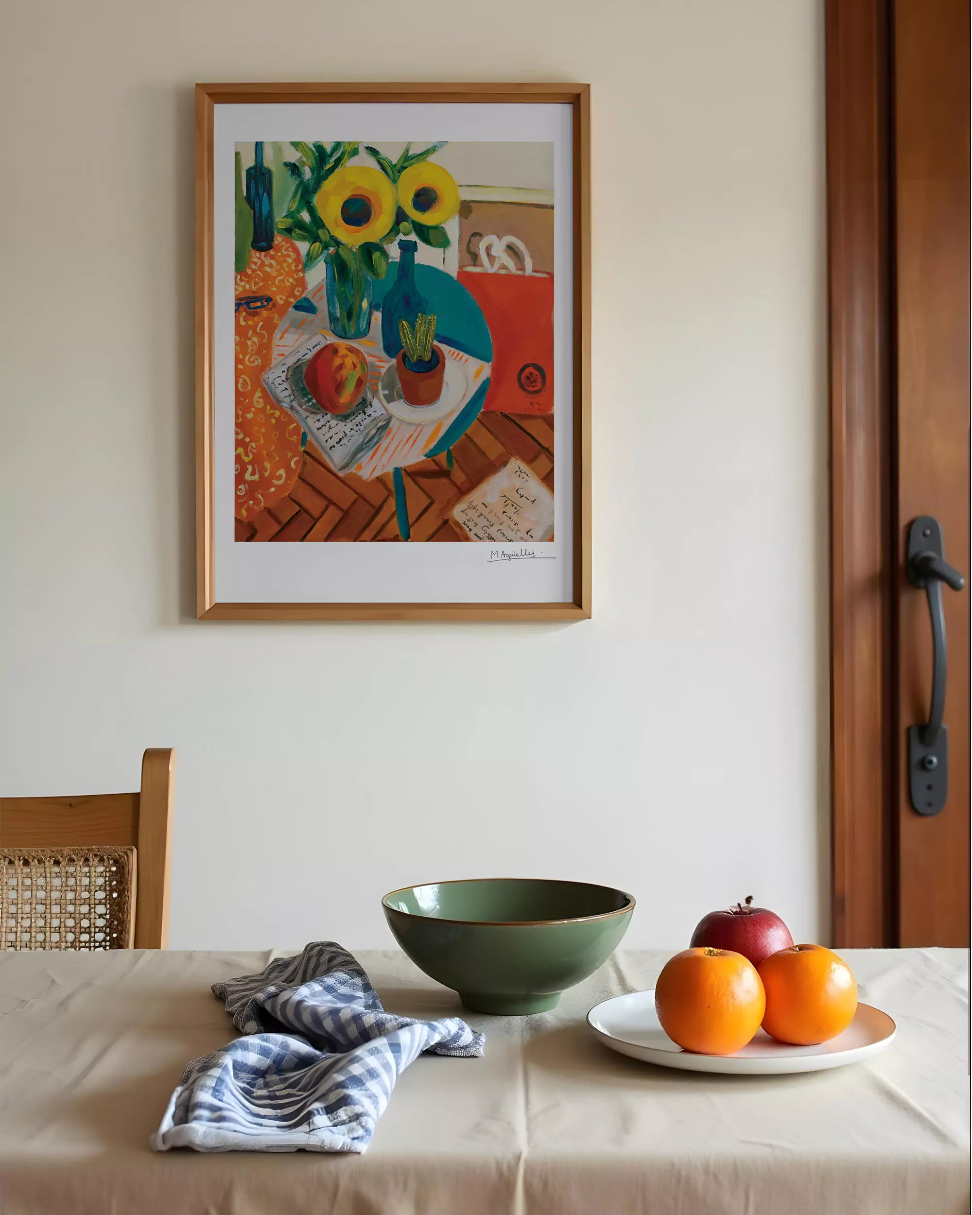 Los girasoles en una pared