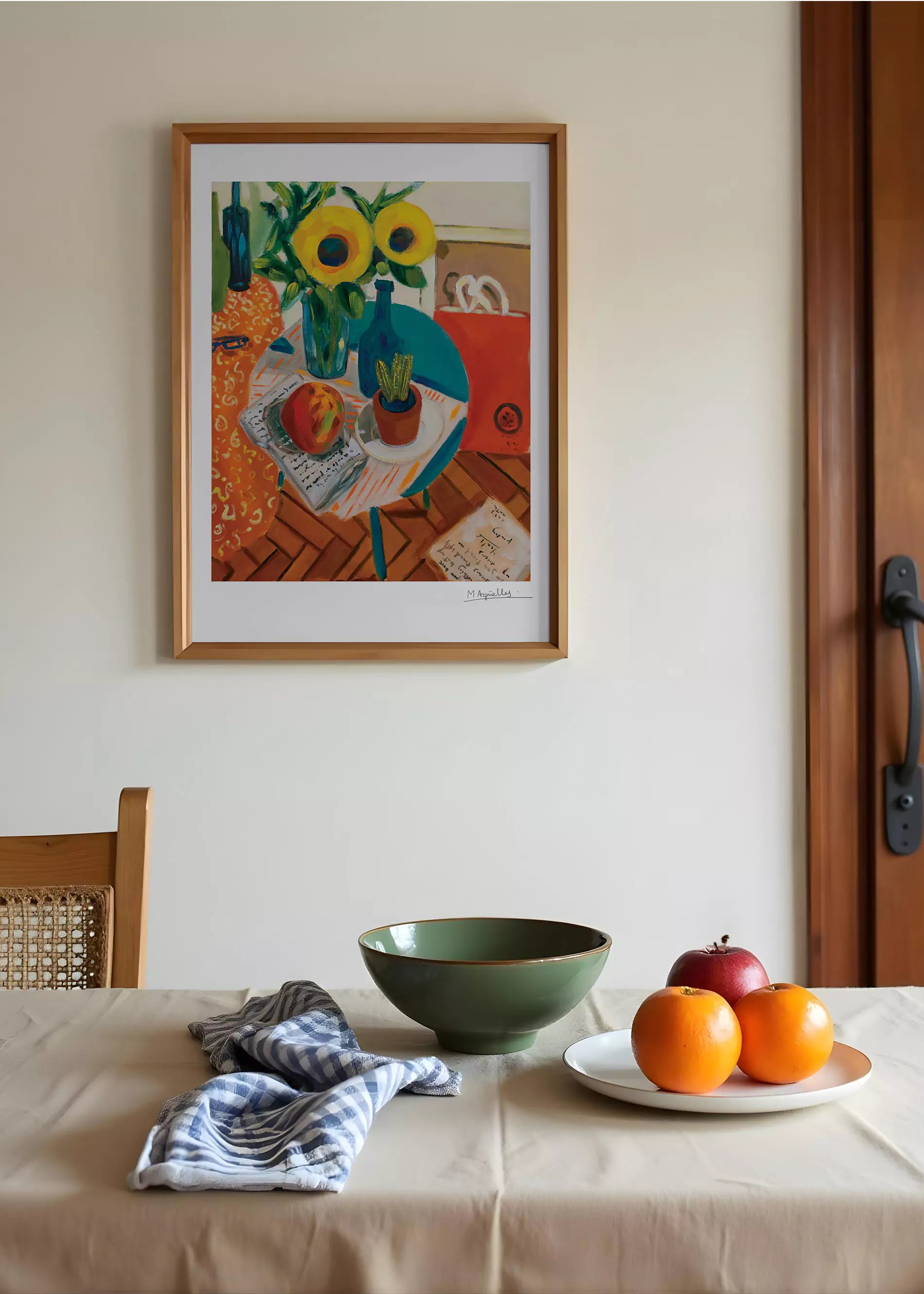 Los girasoles en una pared