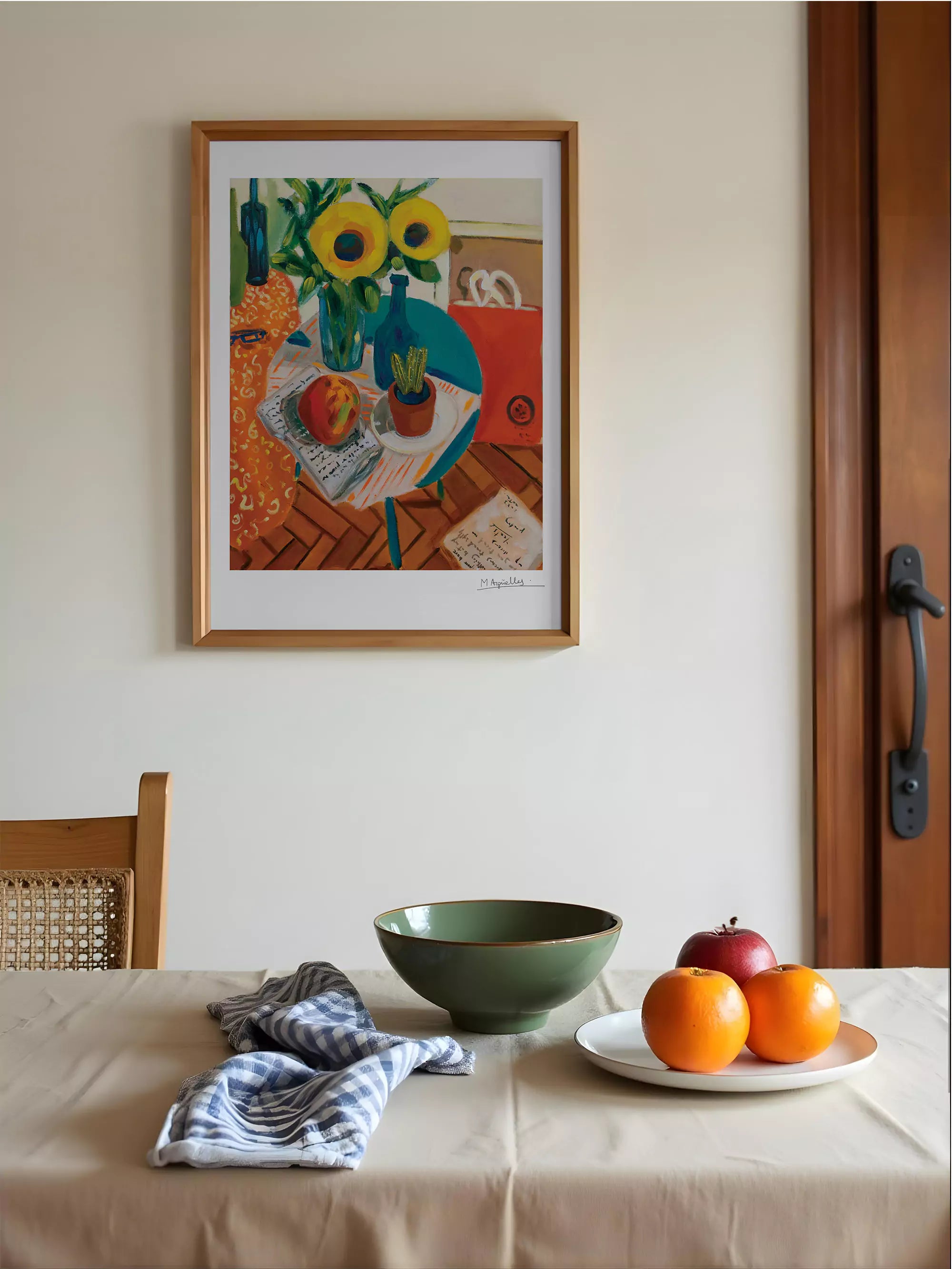 Los girasoles en una pared