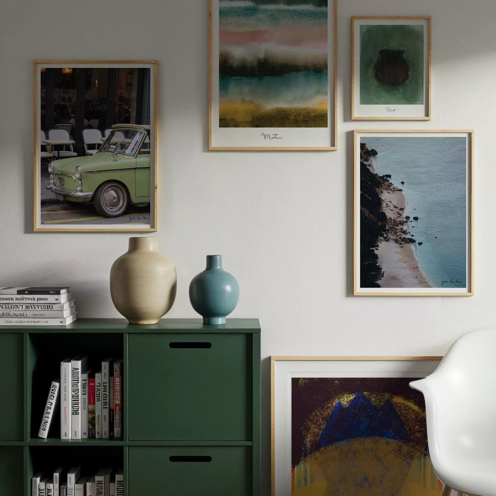 Póster print masculino de fotos y pósteres en tonos tierra.