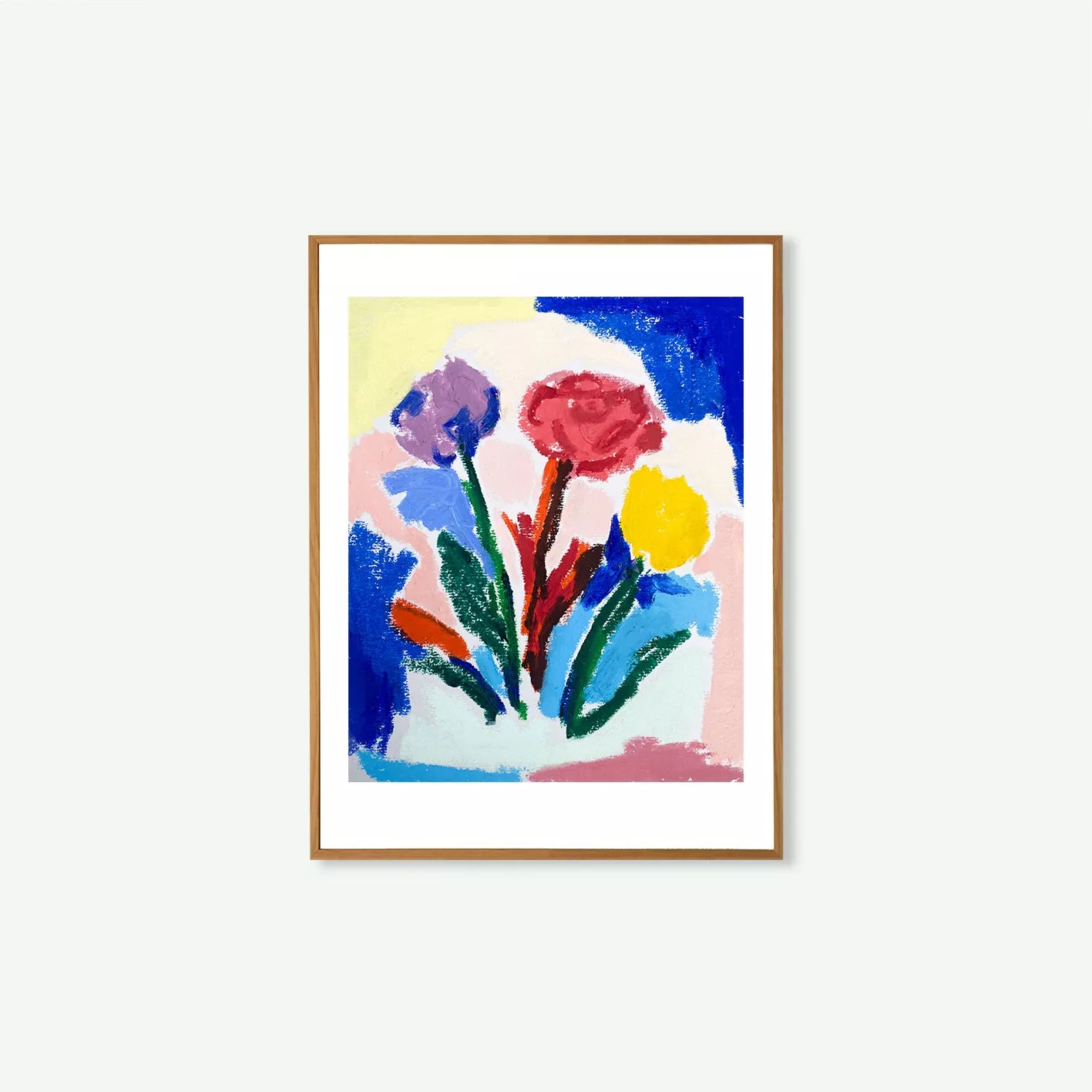 Póster "Bouquet" de Emeline Zeller con flores amarillas y lila pastel 