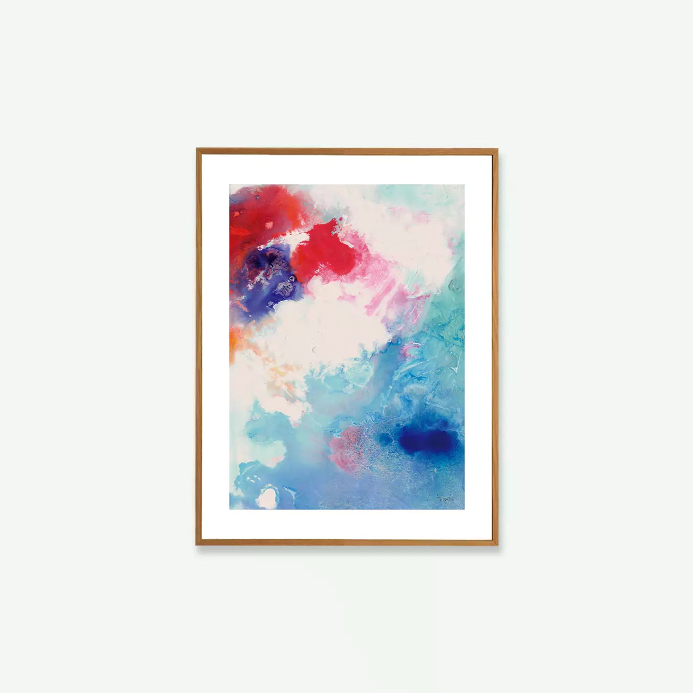 Póster abstracto “Abstract Azul 2” con tonos azules profundos, obra de L.Rogers