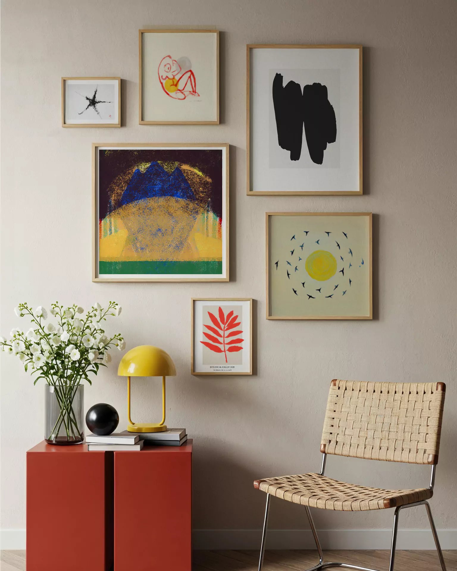 Pared decorativo de 5 posters en harmonia.