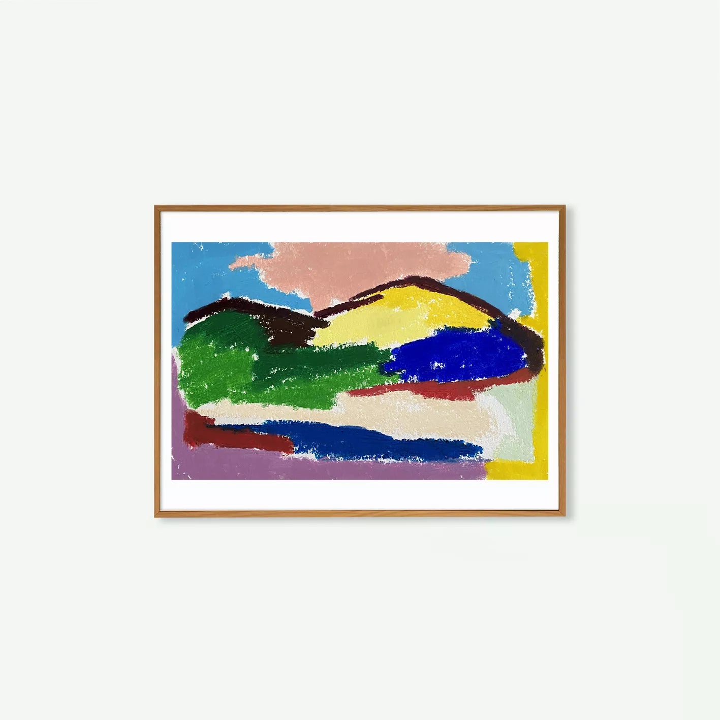 “Póster Les Montagnes A3 y 50×70 cm Emeline Zeller colores vivos”