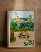 Póster decorativo Tramuntana Terrace con colores vibrantes y atmósfera tranquila