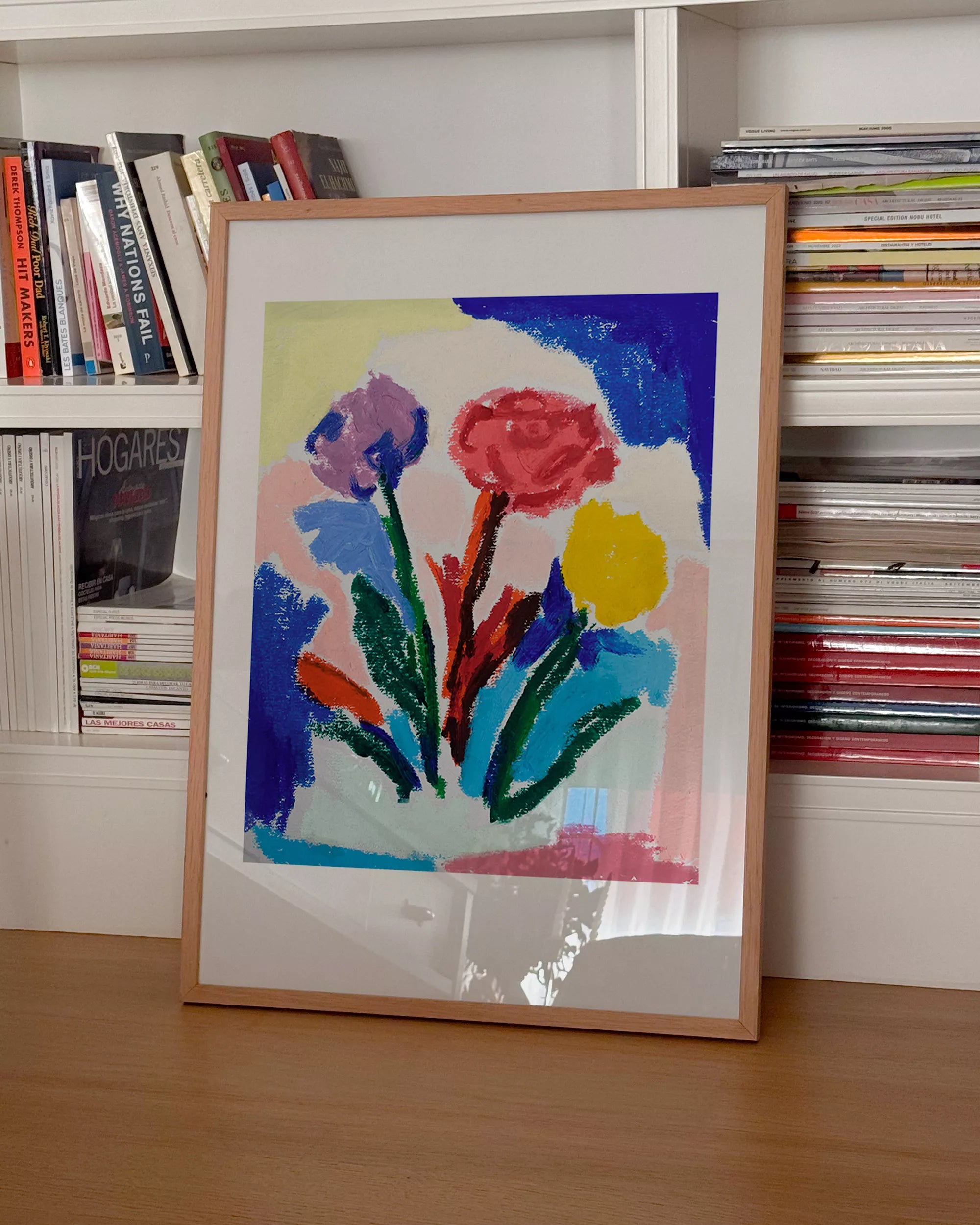 Flores tecnica crayon