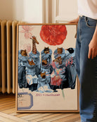 Obra artística Humanidades de Martina Mezzetti con figuras humanas y animales, disponible en Gallery Canvas.
