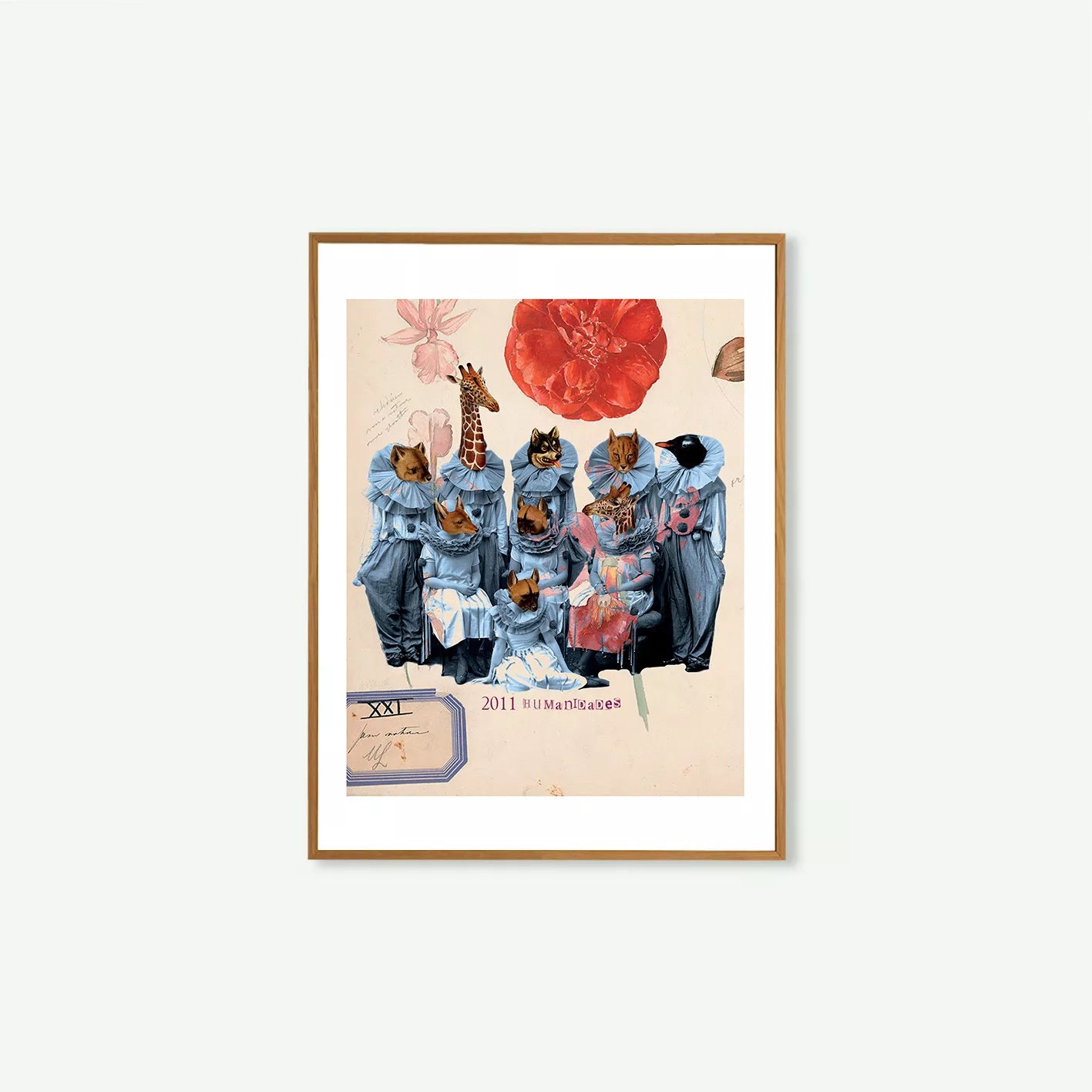 Collage digital de la serie Humanidades combinando elementos humanos y animales